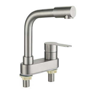 双孔面盆冷热水龙头三孔二联洗脸盆台盆陶瓷盆二合一混水阀卫生间