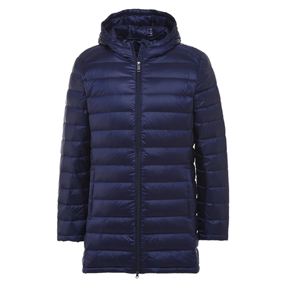 加肥大码中长款羽绒服男连帽薄款