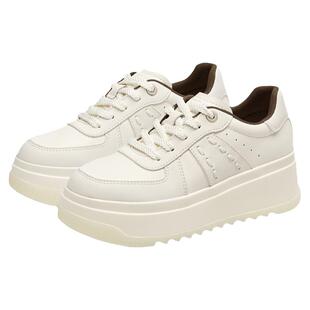 KISSCAT接吻猫新款增高厚底小白鞋休闲面包鞋白色板鞋女轻便软底