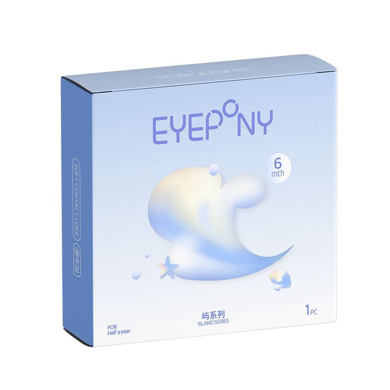 EYEPONY美瞳屿系列半年抛小露珠水雾丁香暮色迟迟隐形眼镜1片