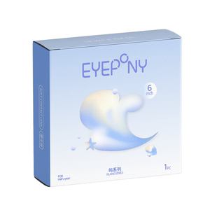 EYEPONY美瞳屿半年抛水雾丁香小露珠无锁边隐形眼镜1片【拍2=1副