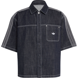 Adidas/阿迪达斯官方正品三叶草男士宽松时尚牛仔衬衫T恤KG6448