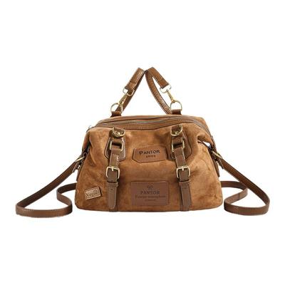 大容量麂皮绒包复古通勤双肩背包