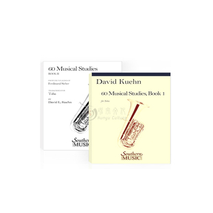 60首大号音乐练习曲 朱塞佩 孔空等 全套共一至二卷 Southern Music原版乐谱书 Concone Sieber Musical Studies for Tuba