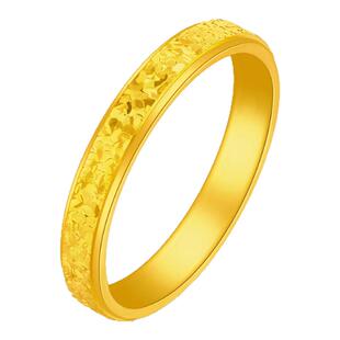 金包银碎碎冰戒指男女通用实心指环情侣对戒情人节生日礼物送女友