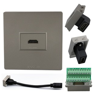 86型高清面板灰色明暗装HDMI插座2.0高清线4K端子接线多媒体电视