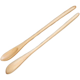 无蜡原木勺子长柄搅拌勺小号咖啡勺奶粉搅拌棒蜂蜜勺甜品勺小木勺