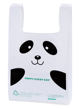 美丽雅打包袋塑料袋购物熊猫