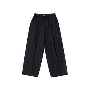 oddCIRKUS梭织长裤日系抓绒长裤男女同款运动休闲松紧腰直筒裤