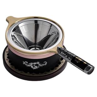 304不锈钢茶漏大马士革钢茶滤器套装功夫茶具配件茶隔茶叶过滤网