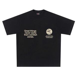 Determined to exercise 260克重磅纯棉！美式复古字母短袖T恤