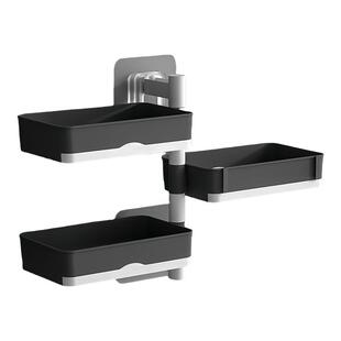 肥皂盒免打孔香皂架卫生间置物架旋转壁挂式沥水高档厕所家用多层