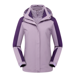 冲锋森林户外男女秋冬三合一两件套可拆卸加厚防风微水定制外衣套