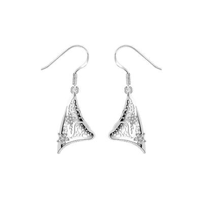 雕花耳环银饰中式复古宫廷锆石女