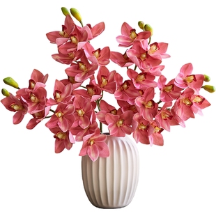 南十字星 蕙兰仿真花艺摆件大号假花插花客厅餐桌花摆设拍摄道具