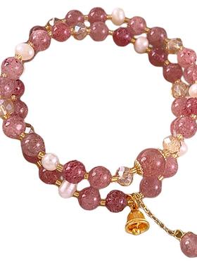 天然珍珠粉晶手链女水晶手串