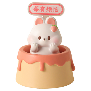 办公桌面解压小兔子弹簧摆件车载装饰工位情绪稳定神器生日礼物女