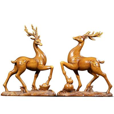 福鹿摆件一对酒柜装饰乔迁礼品