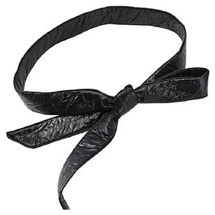 羽绒服腰带女款冬季黑色棉服布腰带封装饰配米白色羽绒服的腰带