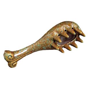 艾灸头部经络梳子艾灸罐家用刮痧一体陶瓷罐按摩百会穴头疗罐头