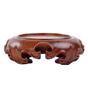 红木实木黑檀绿檀酸枝圆形香炉花瓶摆件奇石玉器紫砂茶壶盆景底座