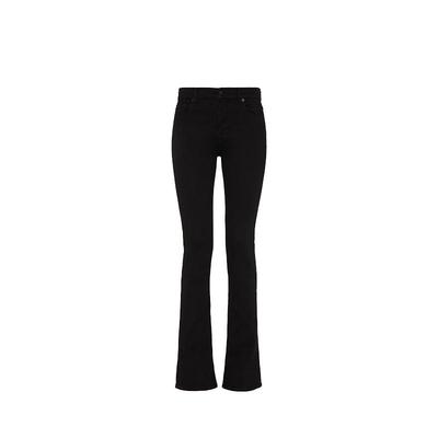 7 For All Mankind女春夏新品中腰修身黑色微喇牛仔裤BOOTCUT
