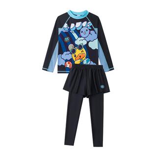 B.Duck儿童泳衣男孩宝宝大童新款海边长袖防晒专业训练套装泳装