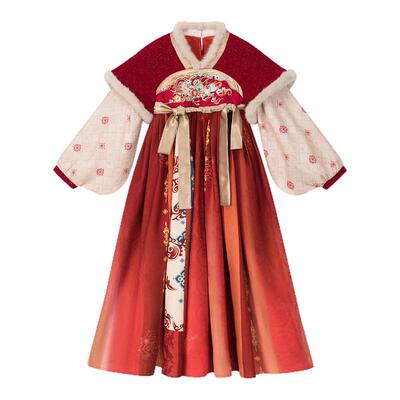 儿童汉服女童古风加绒连衣裙