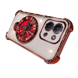 红米 POCO C85/redmi poco c85 手机壳马上有钱透明手机壳旋转支架防摔电镀高级感抗黄变耐磨男女保护套