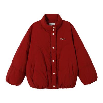 WhyBerry红色羽绒服厚外套灰色