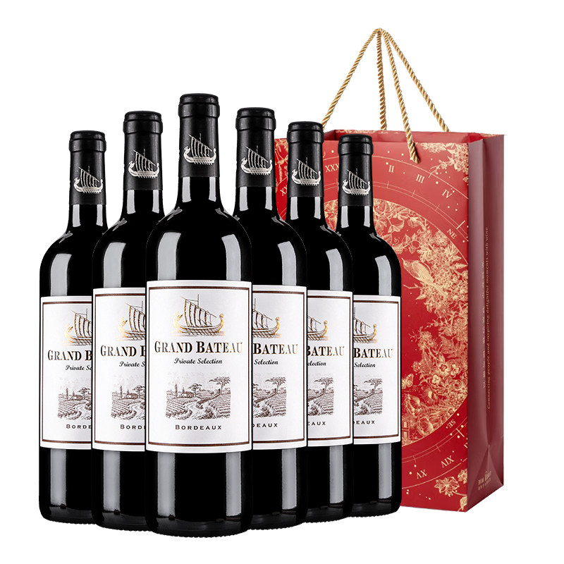 小龙战舰红酒珍选波尔多干红整箱