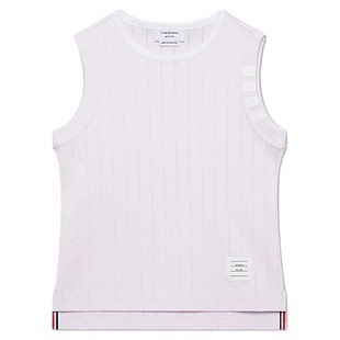 THOM BROWNE 儿童2025秋冬网眼棉质滚边薄背心