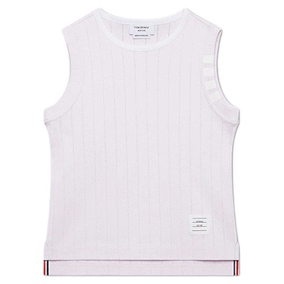 THOM BROWNE 儿童秋冬网眼棉质滚边薄背心
