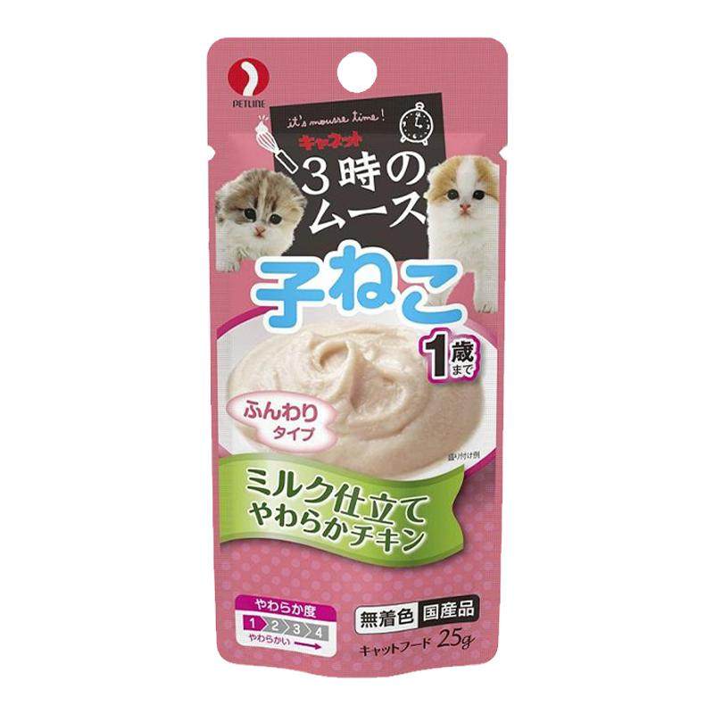 日本原产Petline下午3时半 下午茶 鸡肉牛奶幼成猫高龄猫营养零食