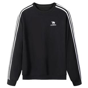 骆驼女装圆领加厚卫衣2025新款秋冬情侣黑色套头上衣宽松休闲长袖