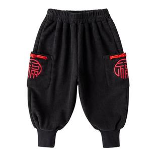 嘟嘟家儿童新年唐装男童中国风喜庆裤子女童拜年服宝宝周岁礼服冬