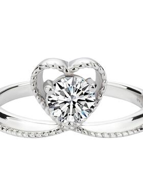 右手等待女S925银日韩莫桑石戒指