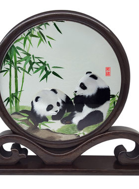 大熊猫蜀绣蜀特全手工双面绣