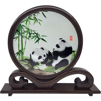 大熊猫蜀绣蜀特全手工双面绣