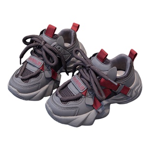 儿童春季运动鞋2026新款女童软底透气轻便老爹中大童男童网面鞋子