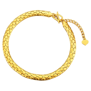 金至尊金鳞黄金手链男足金999手链女士古法金手链本命年蛇年礼物