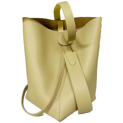 牛皮早春水桶包腋下包