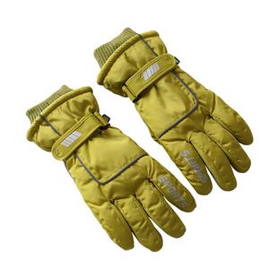 冬天骑电动车御寒防风滑雪手套男户外骑行保暖防水女全掌触屏白色