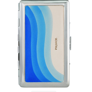 日本王子PRINCE烟盒14支装通用银色拉丝铜超薄真皮便携男士烟盒