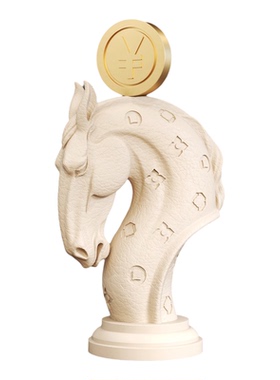 创意马年装饰马上转钱落地摆件