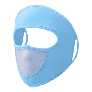 夏季防晒口罩冰丝女骑车遮阳面纱护全脸透气凉感面罩户外防紫外线