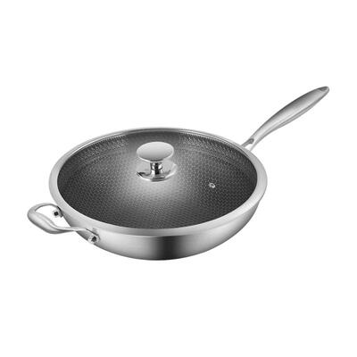 炒锅平底炒菜不粘锅304