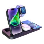 双手机】妙酷磁吸四/三合一无线充电器magsafe快充底座适用苹果iPhone17promax手机applewatch手表iwatch支架