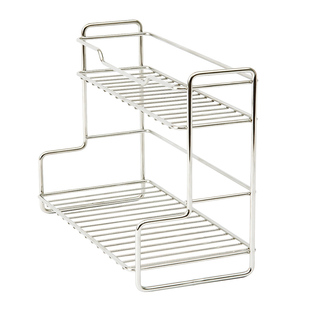 洗漱台收纳不锈钢双层置物架浴室卫生间洗手台面化妆品杯子收纳架