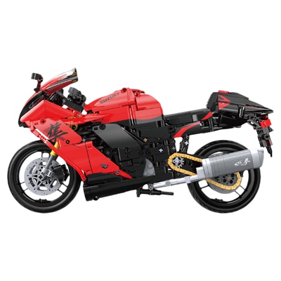 cada咔搭双鹰铃木隼摩托车积木